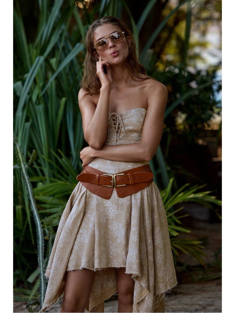 Anthropologie Ethereal Asymmetrical Corset Lace Up Seamed Mini Dress Medium